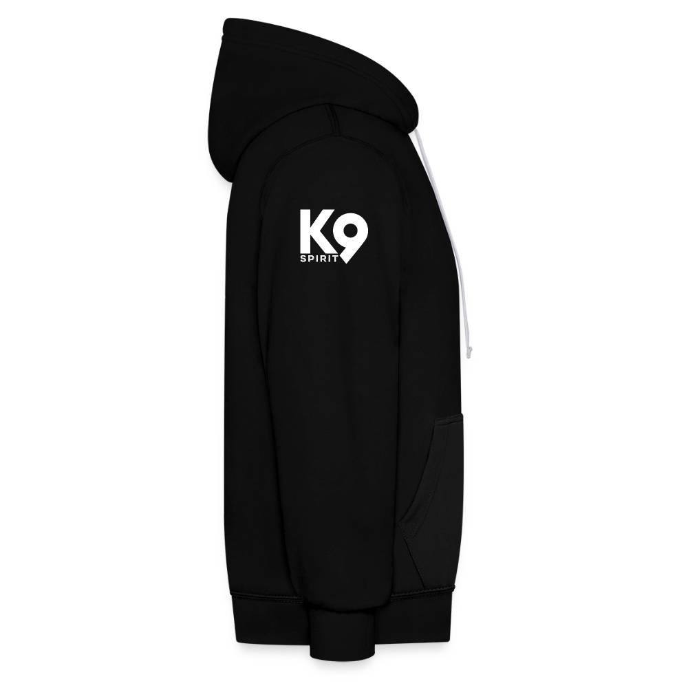 K9 Bicolor-Hoodie "DOG on a MISSION" - Schwarz/Grau meliert