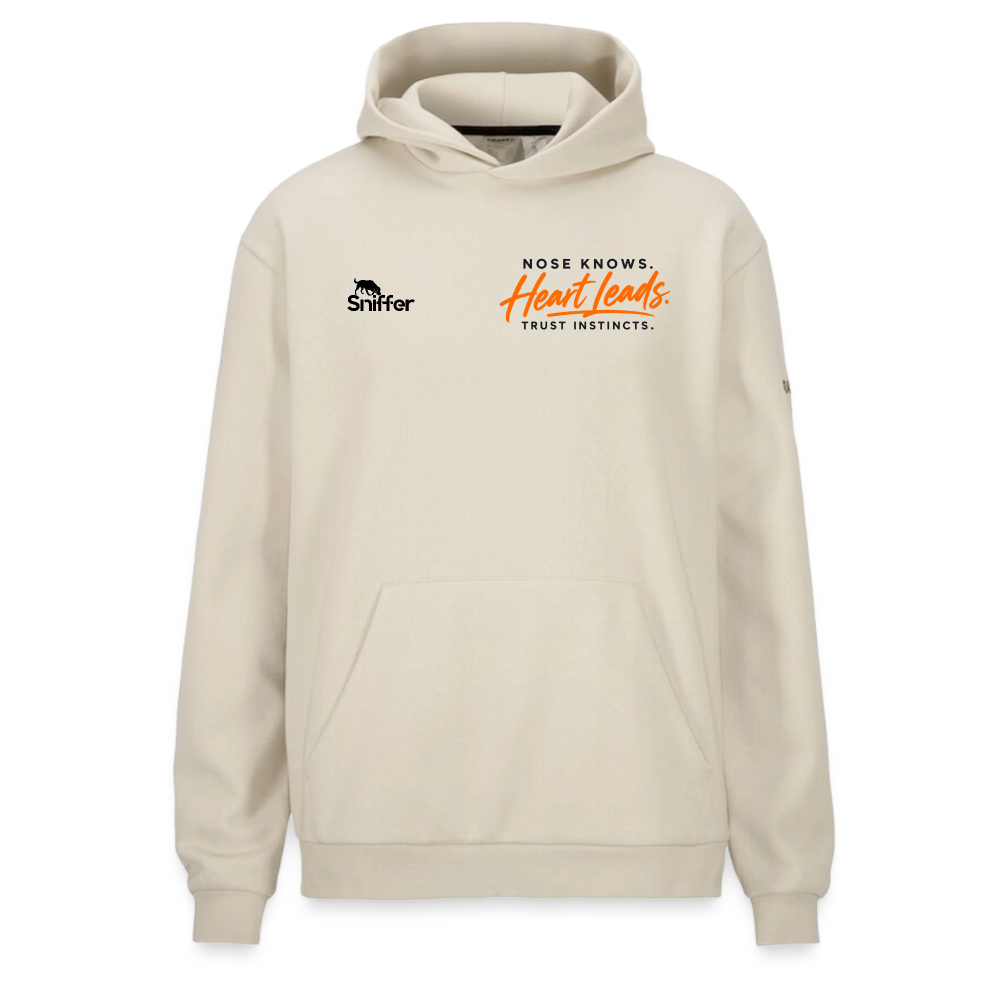 Sniffer DOGWALK Craft-Hoodie "NOSE KNOWS. HEART LEADS. TRUST INSTINCTS." UNISEX edition - Beige