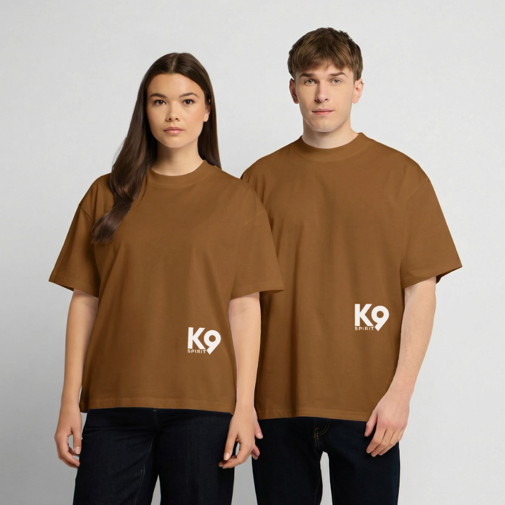 K9 HEAVY OVERSIZE Organic-Shirt "K9 SPIRIT" - Toffee