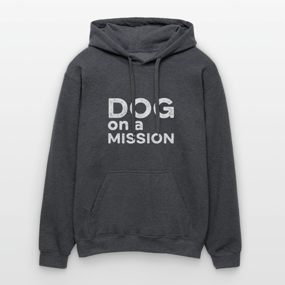 K9 Cozy-Hoodie "DOG on a MISSION" - Dunkelgrau meliert