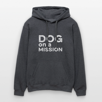 K9 Cozy-Hoodie "DOG on a MISSION" - Dunkelgrau meliert