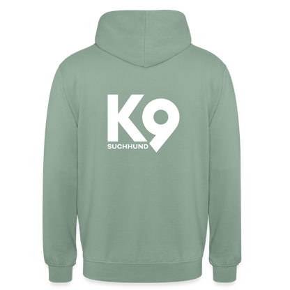 K9 Casual-Hoodie "Suchhund" - Graugrün