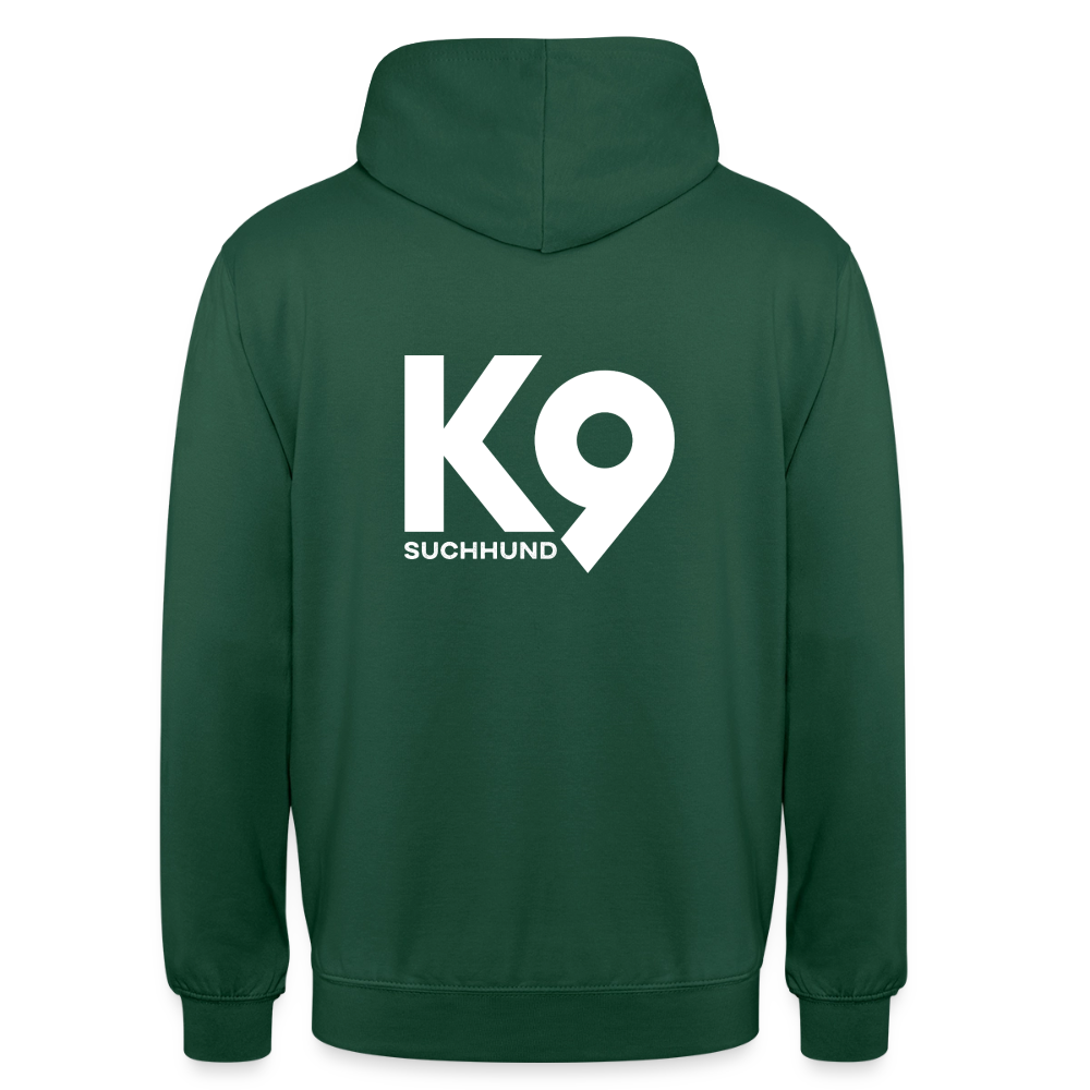 K9 Casual-Hoodie "Suchhund" - Flaschengrün