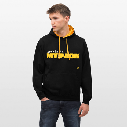MyPack Bicolor-Hoodie "#this is MY PACK" UNISEX edition - Schwarz/Gold