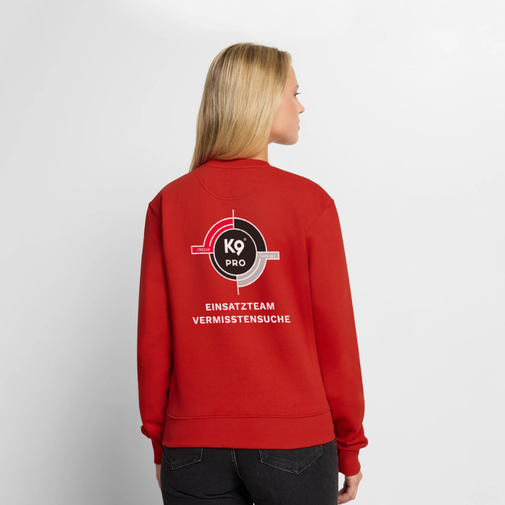 K9 PRO Premium-Sweatshirt „K9 PRO Einsatzteam Vermisstensuche“ WOMEN edition - Rot