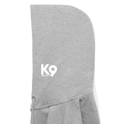 K9 Organic-Hoodyjacket "DOG on a MISSION" - Grau meliert