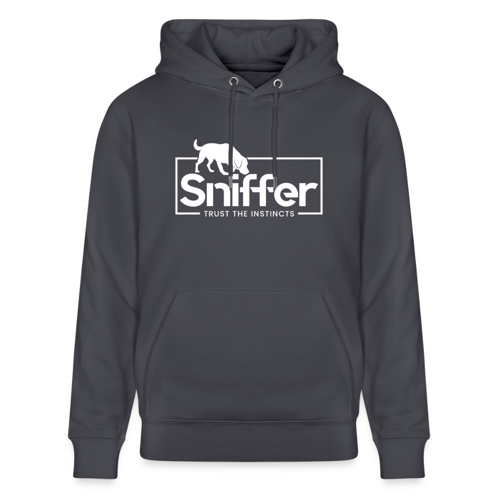 Sniffer ORGANIC  Premium-Hoodie „BORN to track“  UNISEX edition - Indigoblau