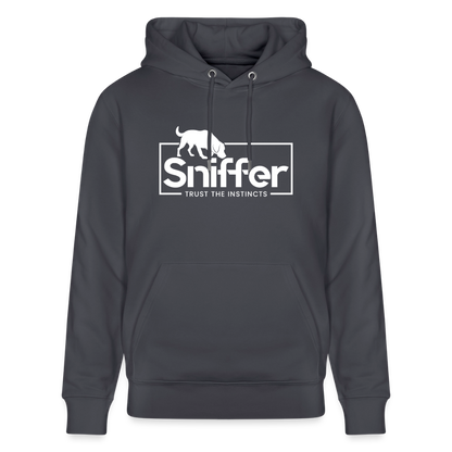 Sniffer ORGANIC  Premium-Hoodie „BORN to track“  UNISEX edition - Indigoblau