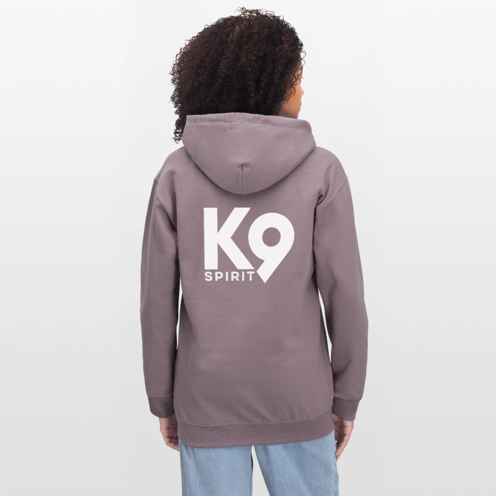 K9 Cozy-Hoodie "on a MISSION TOGETHER" - Lilagrau 