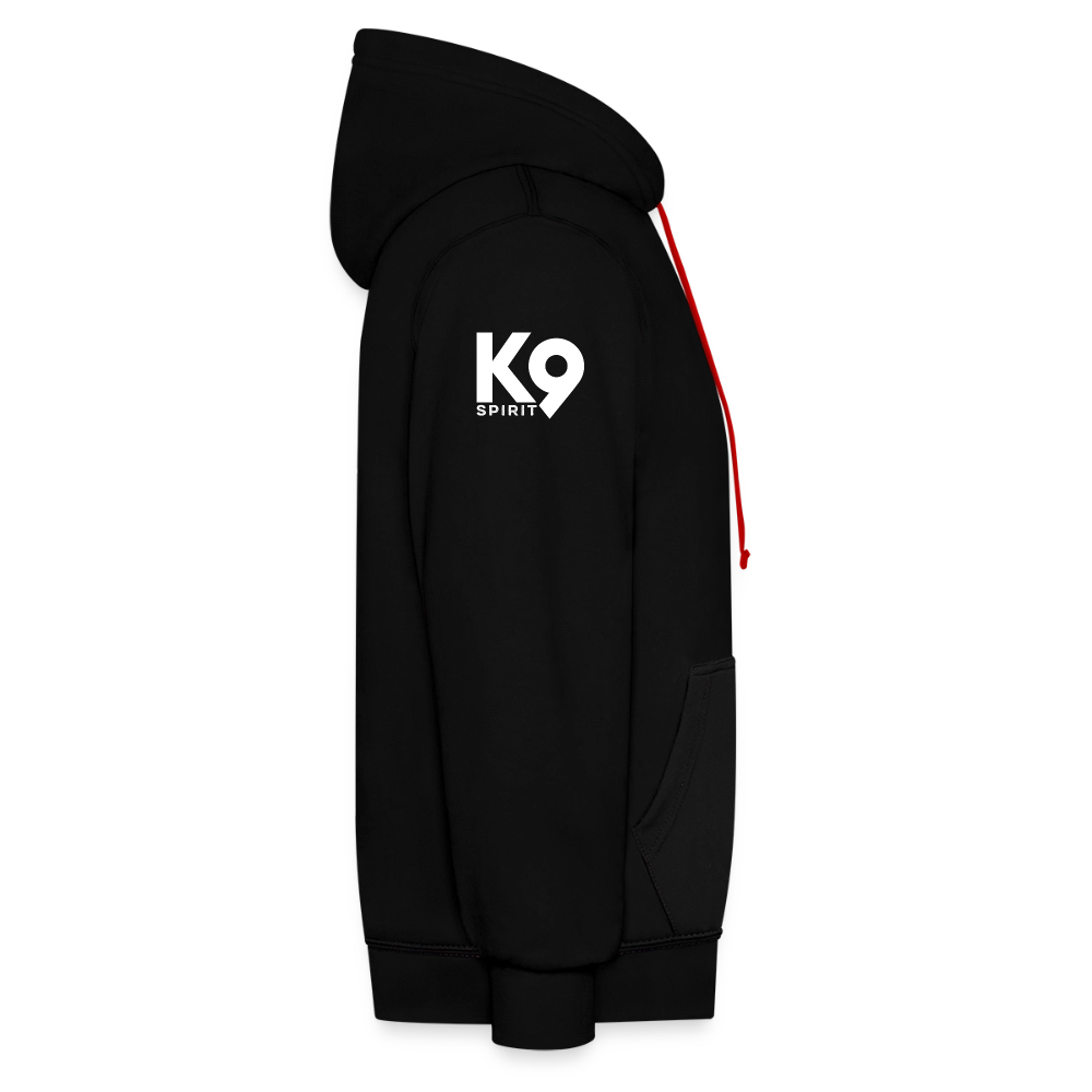 K9 Bicolor-Hoodie "DOG on a MISSION" - Schwarz/Rot