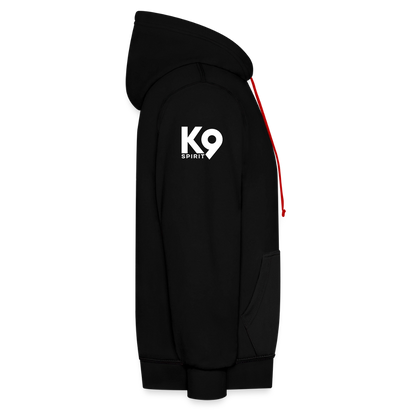 K9 Bicolor-Hoodie "DOG on a MISSION" - Schwarz/Rot
