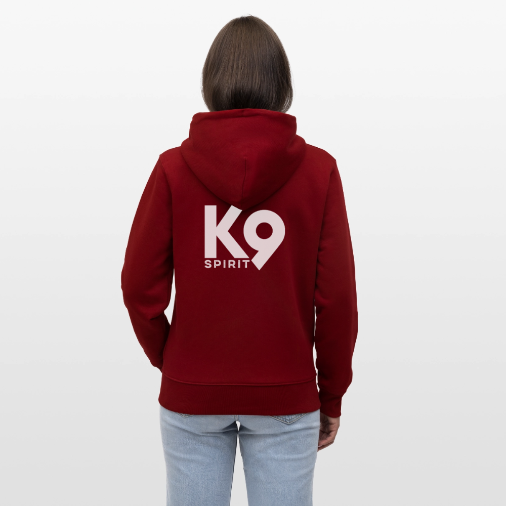 K9 Organic-Hoodyjacket "DOG on a MISSION" - Burgunderrot