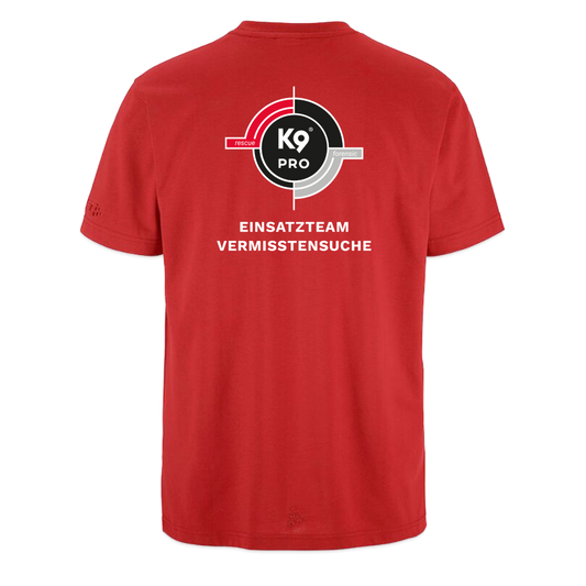 K9 PRO PREMIUM Craft-Shirt "K9 PRO Vermisstensuche" MEN edition - Rot