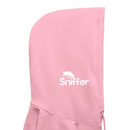 Sniffer ORGANIC  Premium-Hoodie „BORN to track“  UNISEX edition - Lila Traum