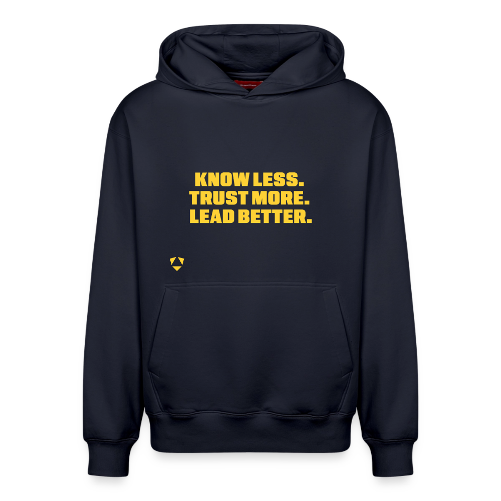 MyPack Casual-Hoodie "KNOW LESS. TRUST MORE. LEAD BETTER." UNISEX edition - Navy