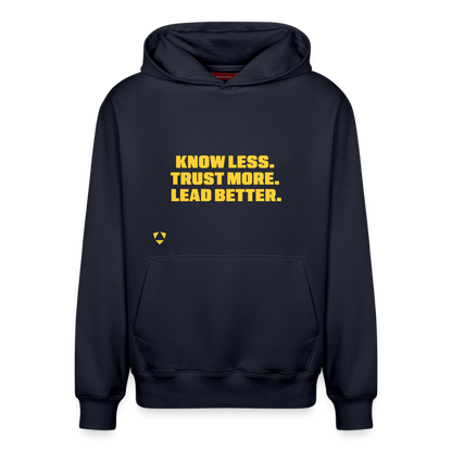 MyPack Casual-Hoodie "KNOW LESS. TRUST MORE. LEAD BETTER." UNISEX edition - Navy