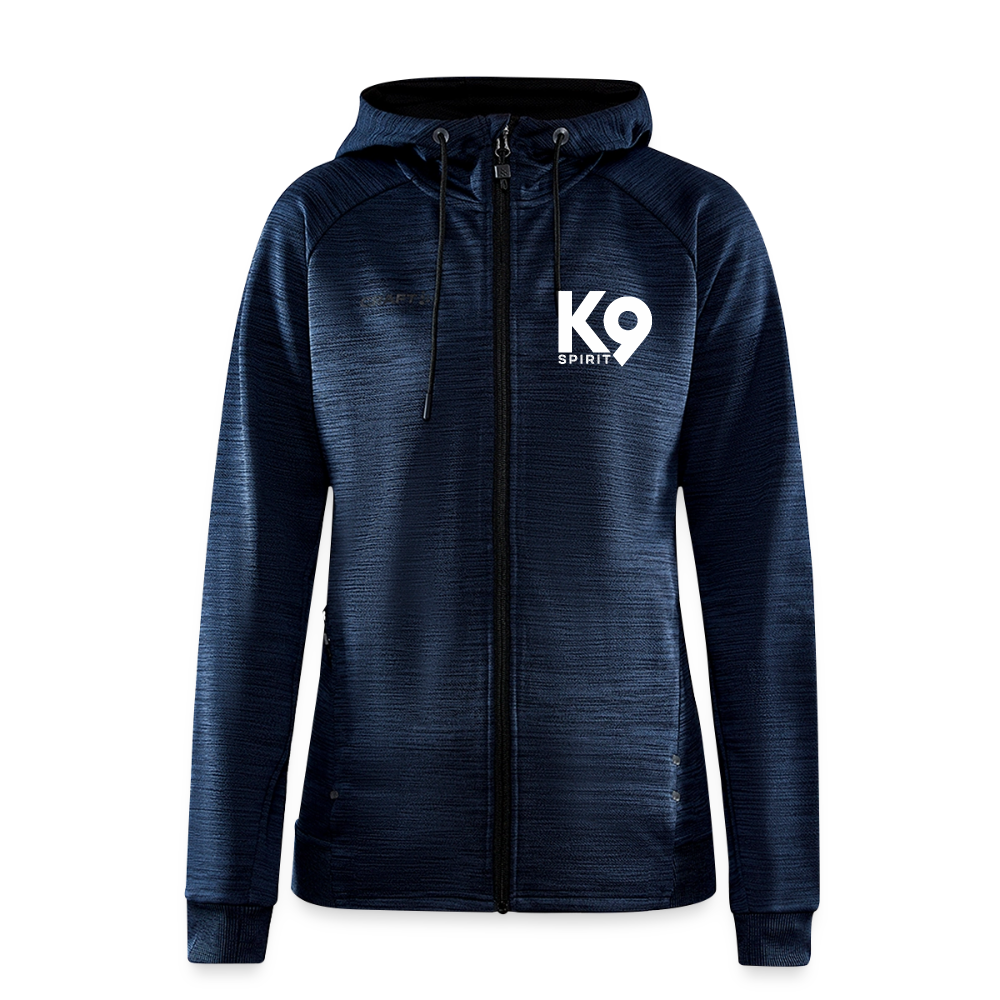K9 Spirit PREMIUM Hoodie-Jacket "K9 SPIRIT" WOMEN edition - Navy meliert