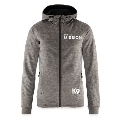 K9 Craft-Hoodyjacket "DOG on a MISSION" - Dunkelgrau meliert
