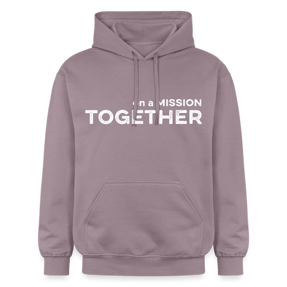 K9 Cozy-Hoodie "on a MISSION TOGETHER" - Lilagrau 