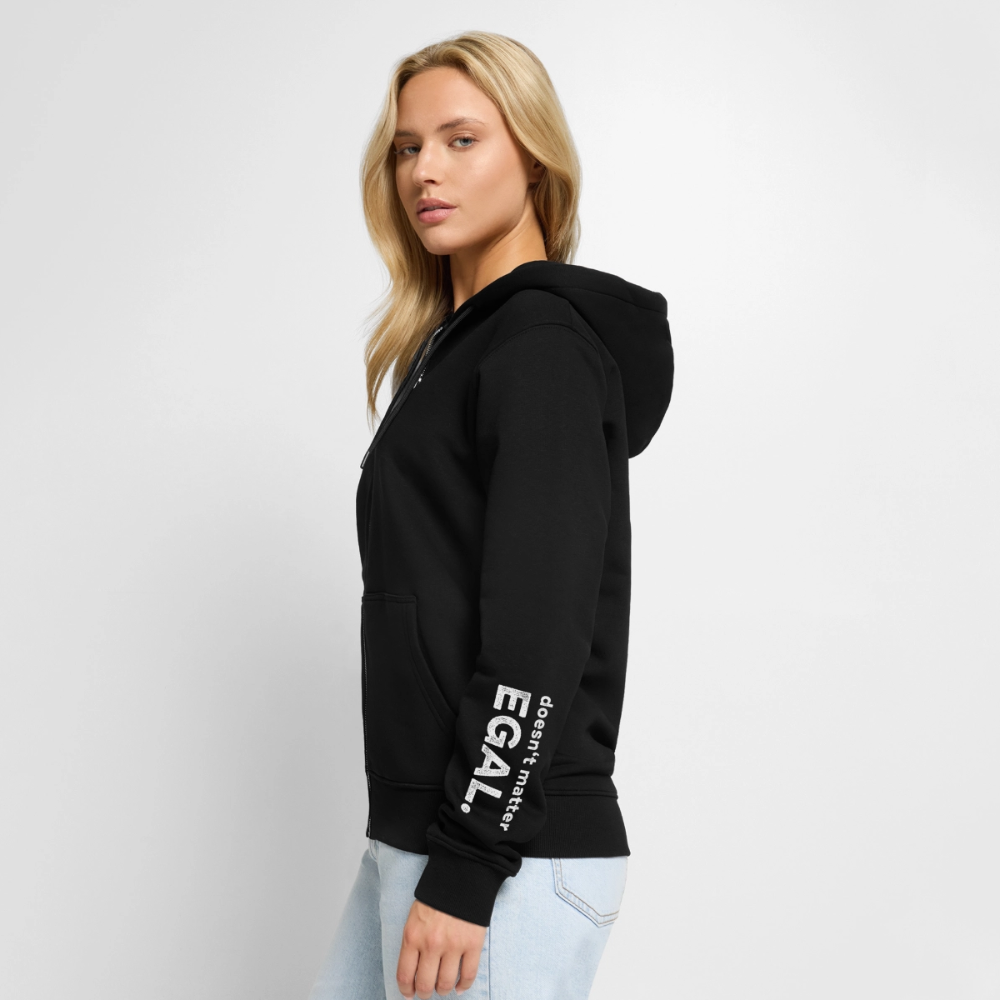 K9 Organic Zip-Hoodie "EGAL. doesn't matter" - Schwarz
