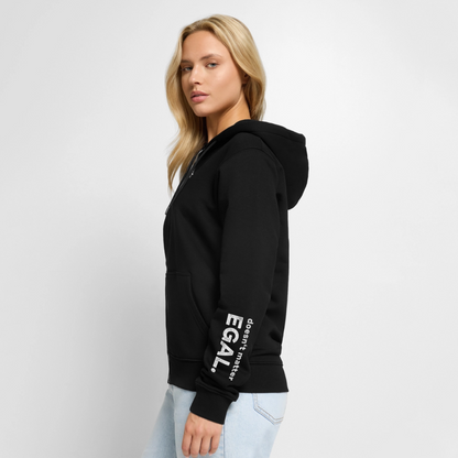 K9 Organic Zip-Hoodie "EGAL. doesn't matter" - Schwarz