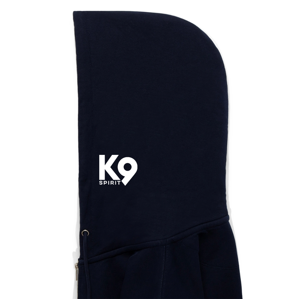 K9 Organic-Hoodyjacket "DOG on a MISSION" - Navy