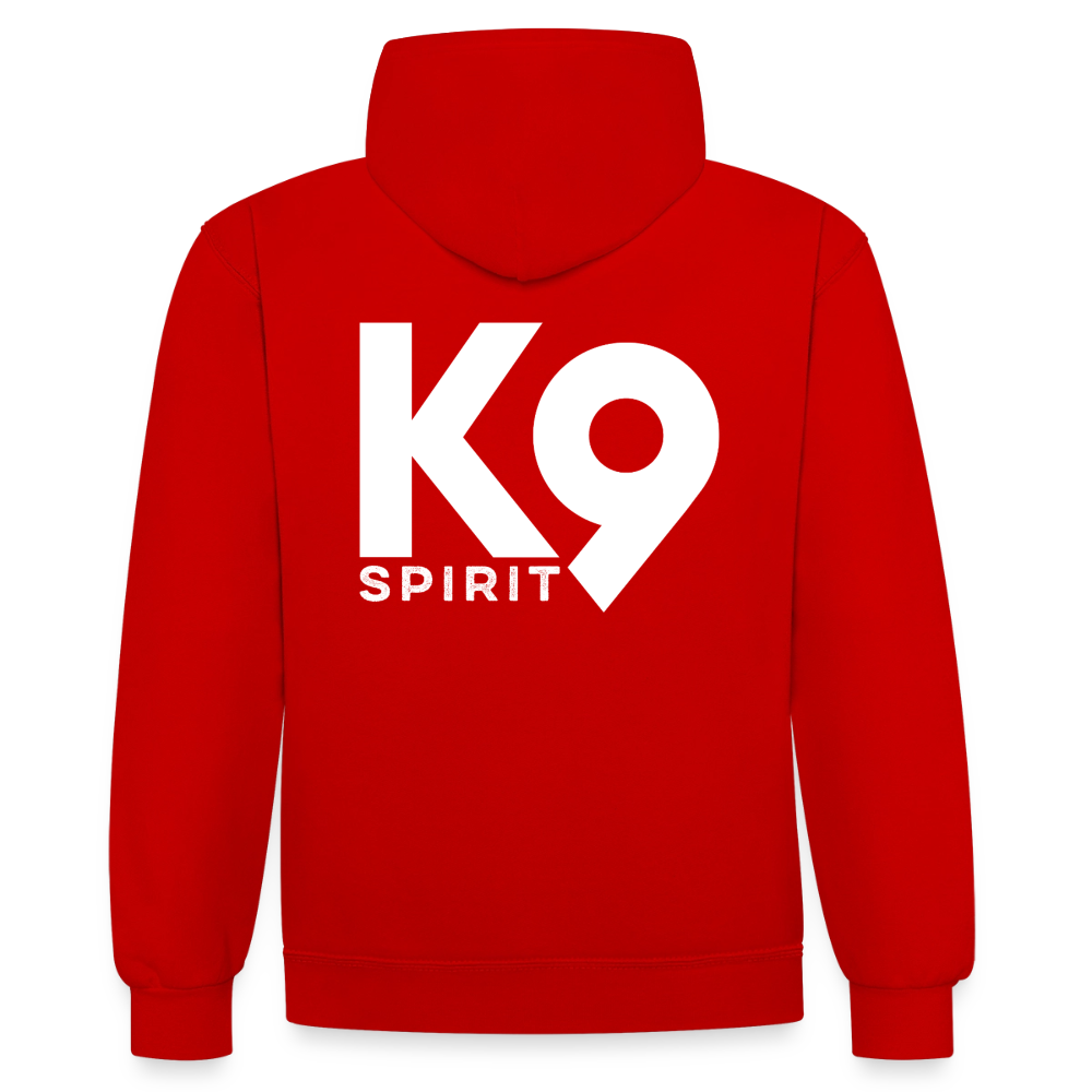 K9 Bicolor-Hoodie "on a MISSION TOGETHER" - Rot/Weiß