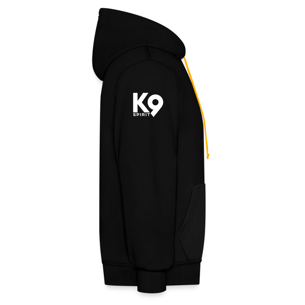 K9 Bicolor-Hoodie "DOG on a MISSION" - Schwarz/Gold