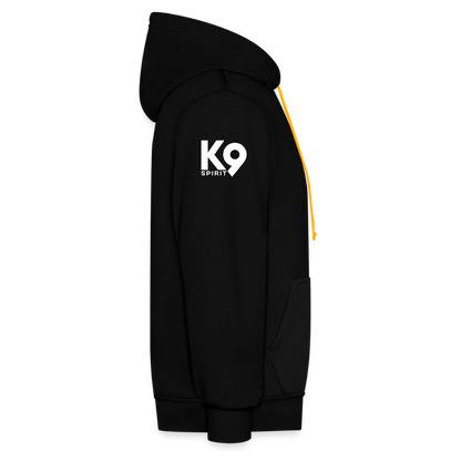 K9 Bicolor-Hoodie "DOG on a MISSION" - Schwarz/Gold