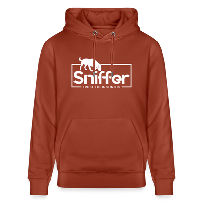 Sniffer ORGANIC  Premium-Hoodie „BORN to track“  UNISEX edition - Terrakotta