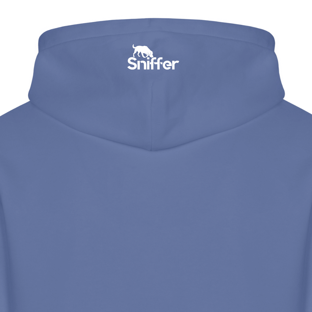 Sniffer ORGANIC  Premium-Hoodie „BORN to track“  UNISEX edition - Blau