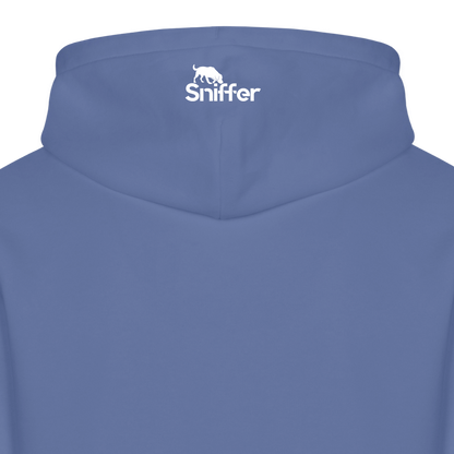 Sniffer ORGANIC  Premium-Hoodie „BORN to track“  UNISEX edition - Blau