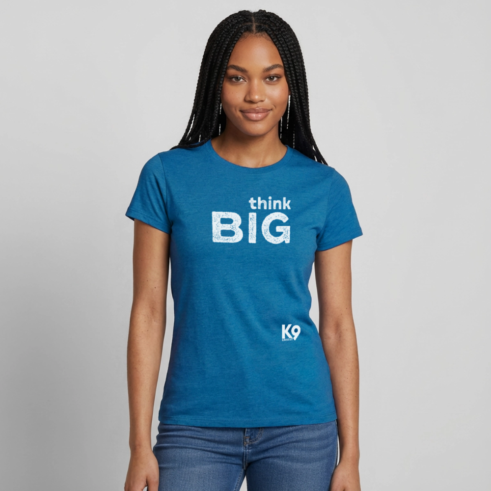 K9 Style-Shirt "think BIG" WOMEN edition - Antikblaues Saphir meliert
