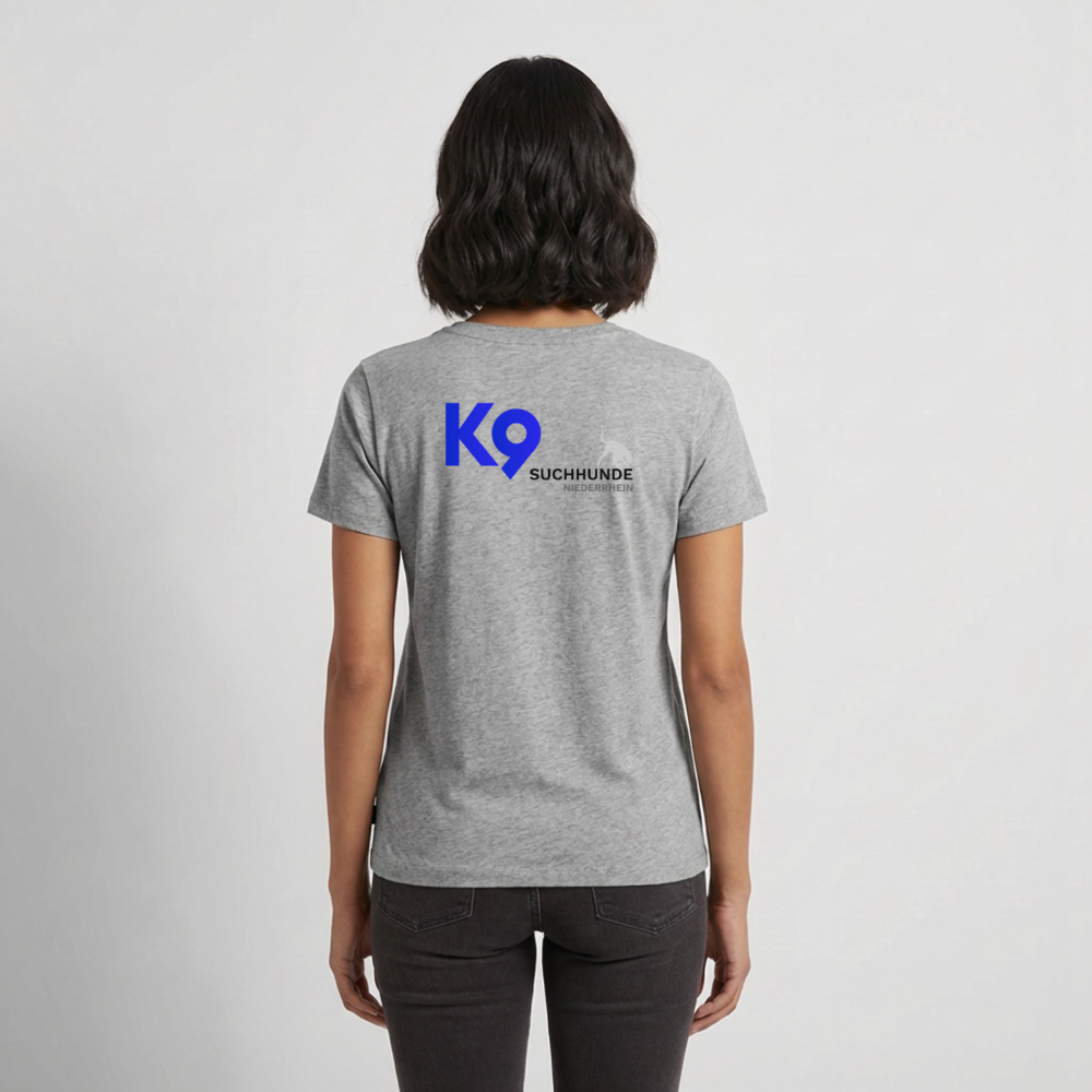 K9 Premium-Shirt "Suchhunde NIEDERRHEIN" - Grau meliert