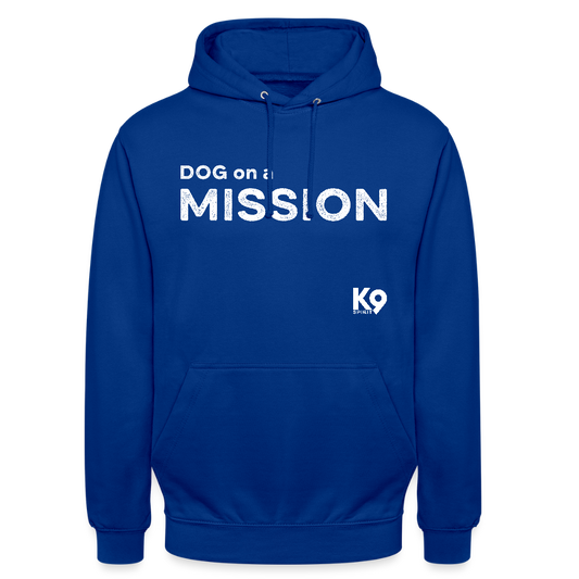 K9 Casual-Hoodie "DOG on a MISSION" - Royalblau