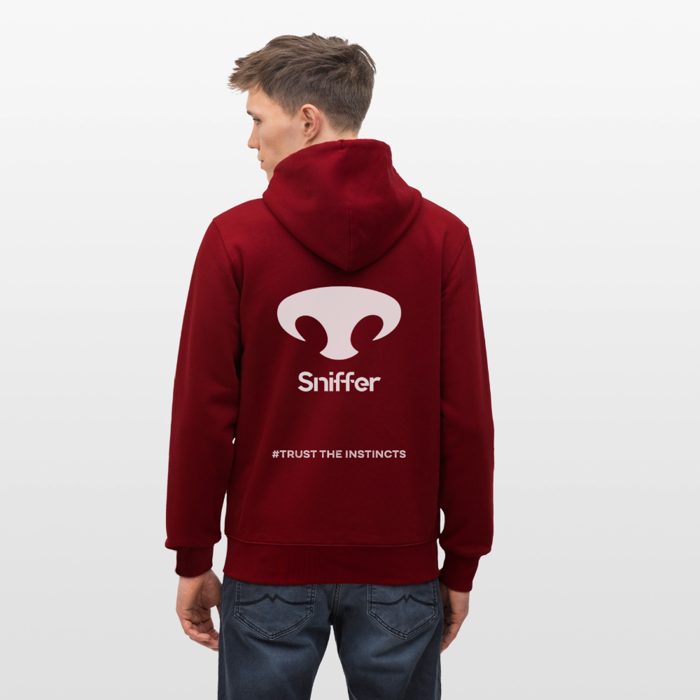 Sniffer DOGTRAINING Hoodie-Jacket „#TRUSTTHEINSTINCTS“ UNISEX edition - Burgunderrot