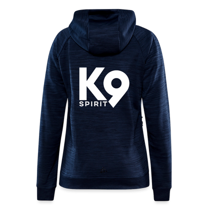 K9 Spirit PREMIUM Hoodie-Jacket "K9 SPIRIT" WOMEN edition - Navy meliert