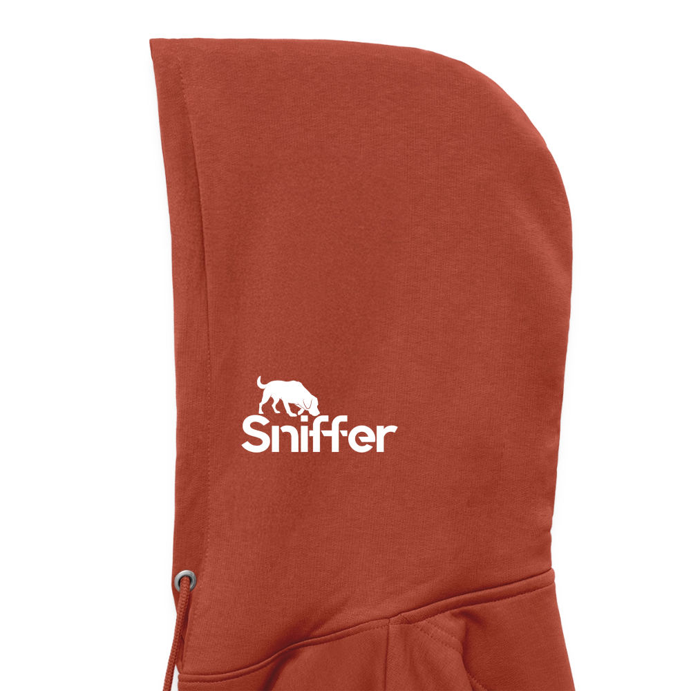 Sniffer ORGANIC  Premium-Hoodie „BORN to track“  UNISEX edition - Terrakotta