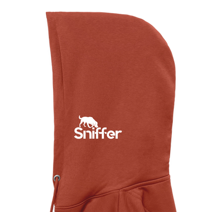 Sniffer ORGANIC  Premium-Hoodie „BORN to track“  UNISEX edition - Terrakotta