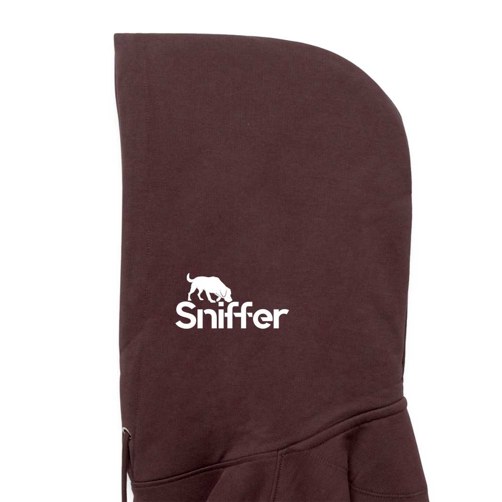 Sniffer ORGANIC  Premium-Hoodie „BORN to track“  UNISEX edition - Maroon