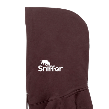 Sniffer ORGANIC  Premium-Hoodie „BORN to track“  UNISEX edition - Maroon