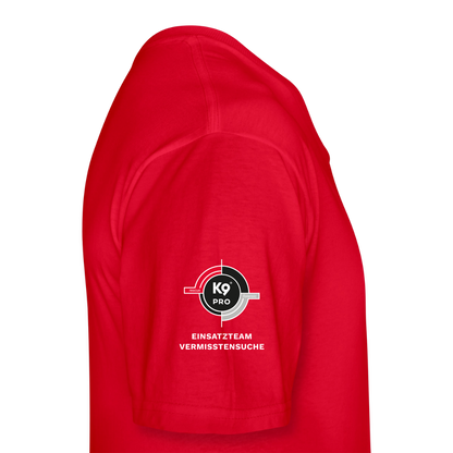 K9 PRO Premium-Shirt mit V-Ausschnitt "K9 PRO Vermisstensuche" MEN edition - Rot