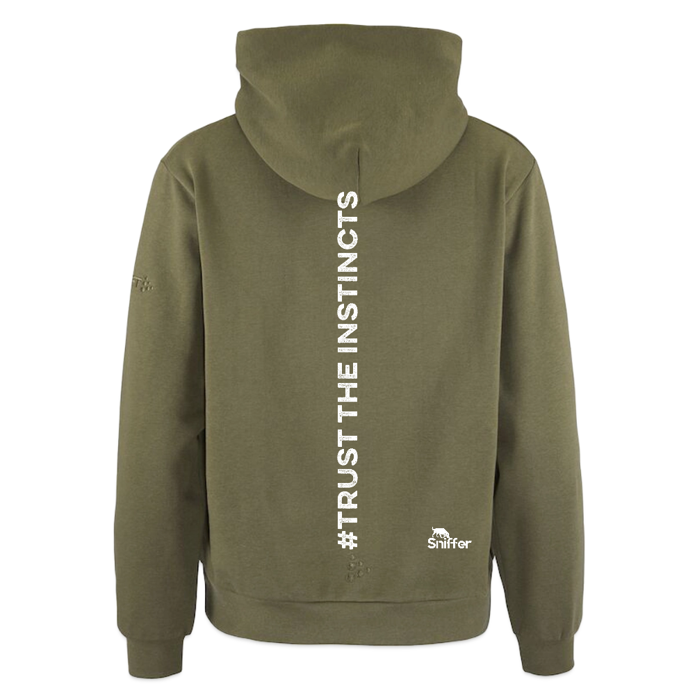Sniffer DOGHANDLER Craft-Hoodie "TRUST THE INSTINCTS" WOMEN edition - Moosgrün