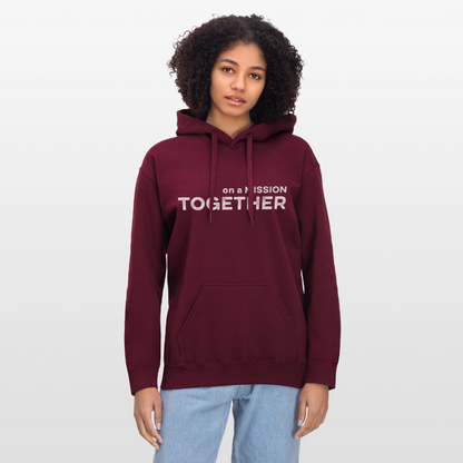 K9 Cozy-Hoodie "on a MISSION TOGETHER" - Maroon