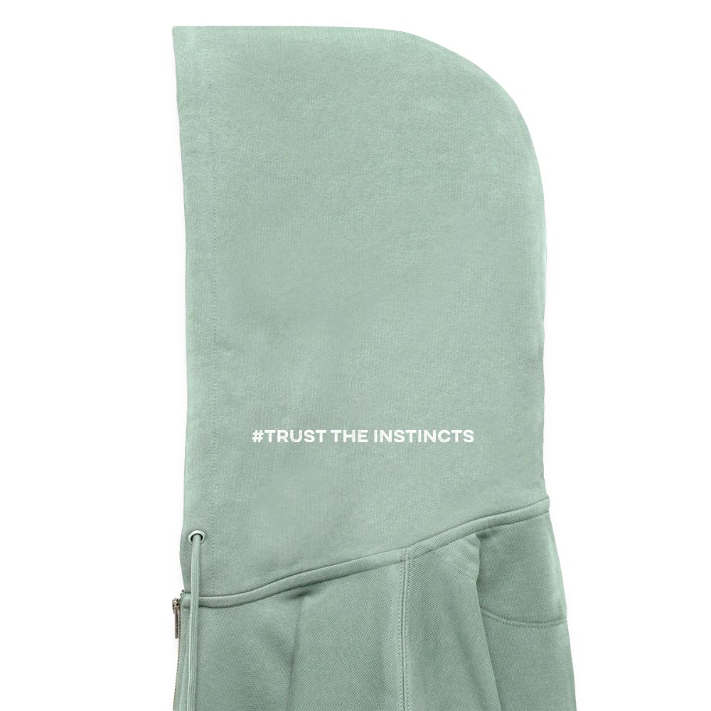 Sniffer DOGTRAINING Hoodie-Jacket „#TRUSTTHEINSTINCTS“ UNISEX edition - Helles Graugrün