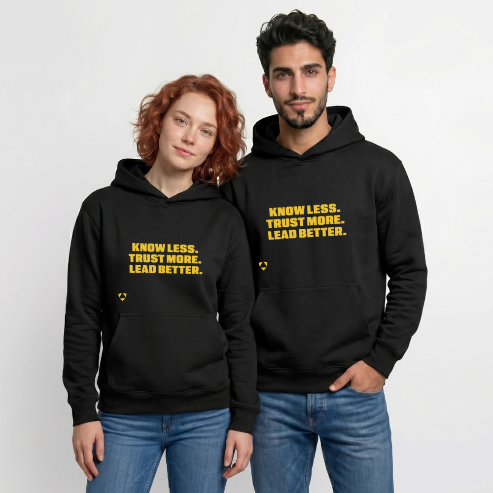 MyPack Casual-Hoodie "KNOW LESS. TRUST MORE. LEAD BETTER." UNISEX edition - Schwarz
