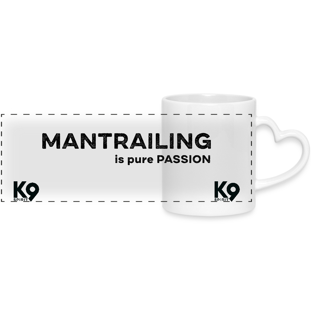 K9 Heart-Cup "MANTRAILING is pure PASSION" - Weiß
