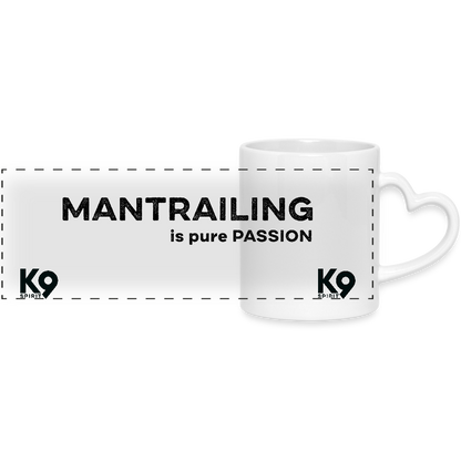 K9 Heart-Cup "MANTRAILING is pure PASSION" - Weiß