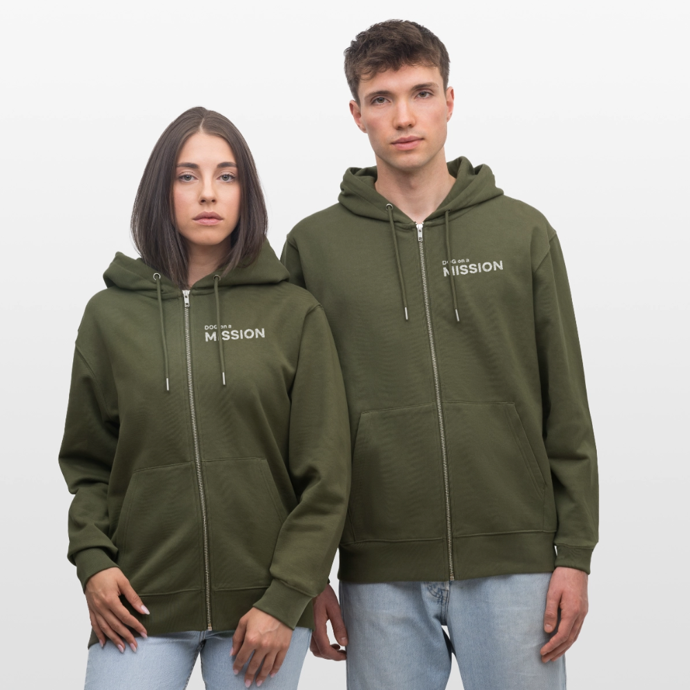 K9 Organic-Hoodyjacket "DOG on a MISSION" - Khaki