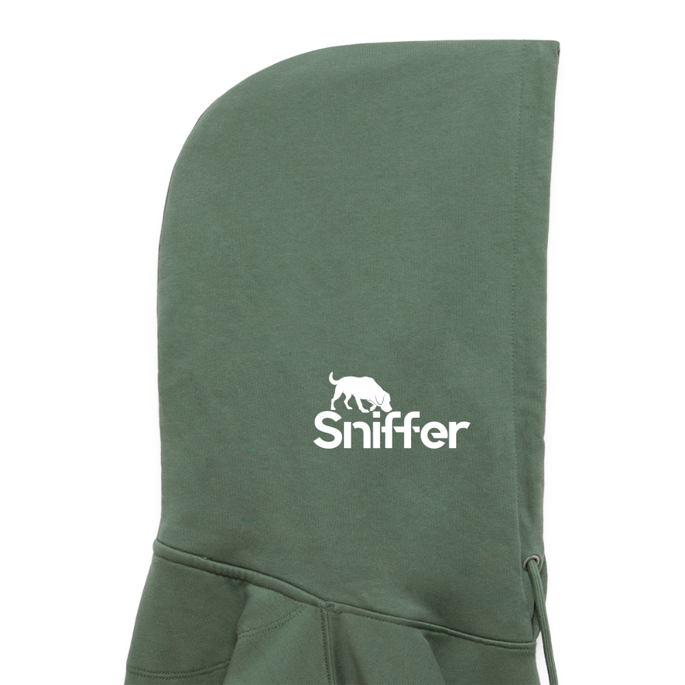 Sniffer ORGANIC  Premium-Hoodie „BORN to track“  UNISEX edition - Tanngrün